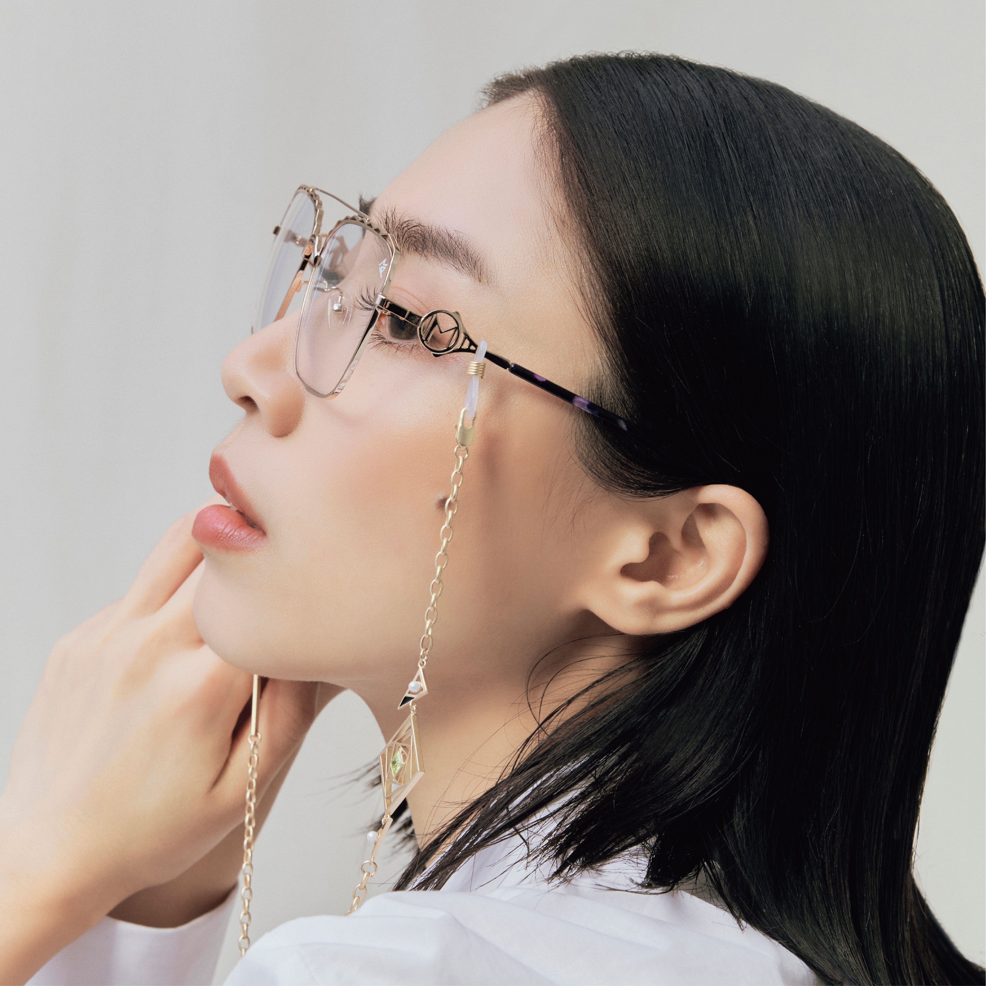 Miro Piazza 時尚吊鍊｜Crystal 金｜18K金｜多用途眼鏡吊鍊項鍊